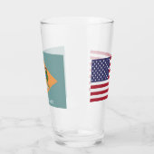 Tasse en verre patriotique avec drapeau du Delawar (Gauche)