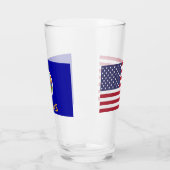 Tasse en verre patriotique avec drapeau du Kansas (Gauche)