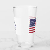Tasse en verre patriotique avec drapeau du Massach (Gauche)