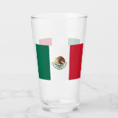 Tasse en verre patriotique avec drapeau du Mexique (Dos)