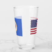 Tasse en verre patriotique avec drapeau du Minneso (Gauche)
