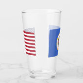 Tasse en verre patriotique avec drapeau du Minneso (Droite)