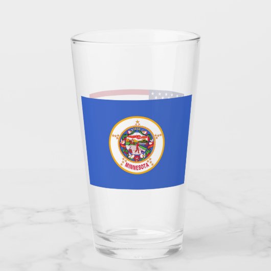 Tasse en verre patriotique avec drapeau du Minneso (Devant)