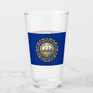Tasse en verre patriotique avec drapeau du New Ham
