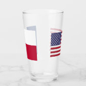 Tasse en verre patriotique avec drapeau du Texas (Gauche)
