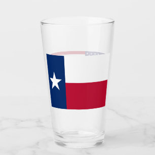 Tasse en verre patriotique avec drapeau du Texas