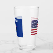 Tasse en verre patriotique avec drapeau du Wiscons (Gauche)