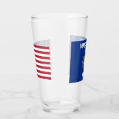 Tasse en verre patriotique avec drapeau du Wiscons (Droite)