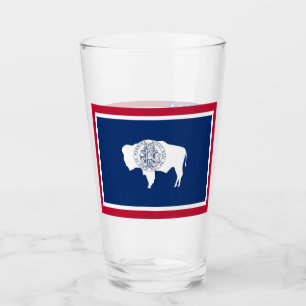 Tasse en verre patriotique avec drapeau du Wyoming
