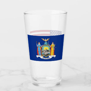 Tasse en verre patriotique avec le drapeau de New