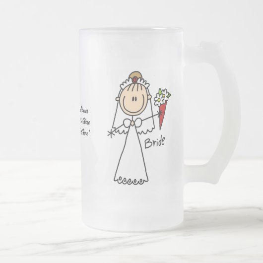 Tasse en verre personnalisable de jeune mariée (Droit)