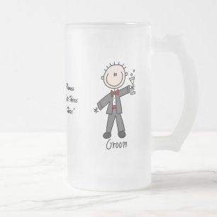 Tasse en verre personnalisable de marié