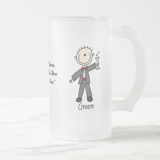 Tasse en verre personnalisable de marié