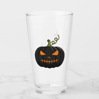 Tasse en verre pour Halloween Citrouille Noire