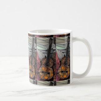 Tasse en verre souillé de guitare