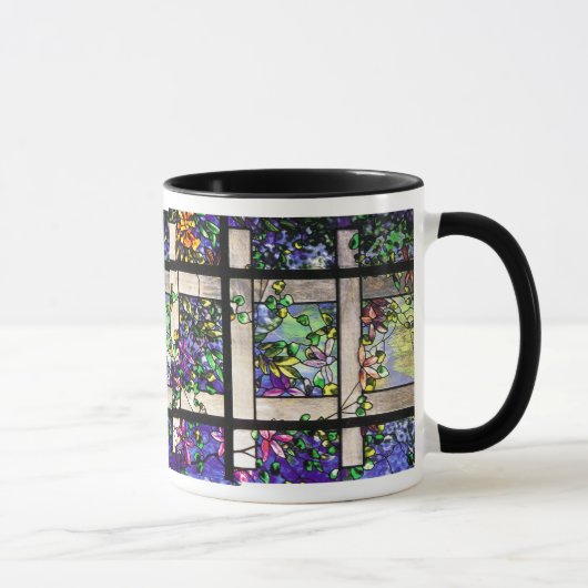 Tasse en verre souillé de Tiffany de jardin (Droite)
