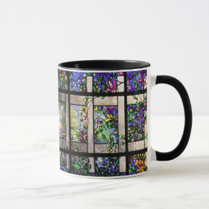 Tasse en verre souillé de Tiffany de jardin