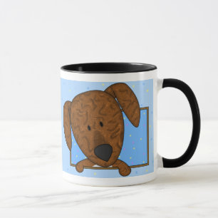 Tasse encadrée de chien de Plott de bande dessin
