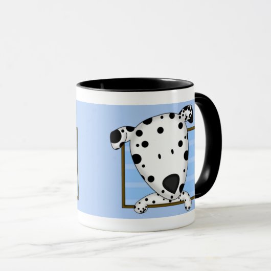 Tasse encadrée de Dalmate de bande dessinée (Devant droit)