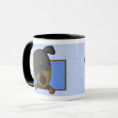 Tasse encadrée de Pinscher de dobermann de bande (Devant gauche)