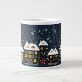 Tasse enorme de soupe à scène d'hiver (Devant)