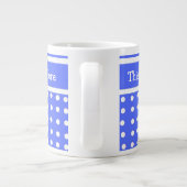Tasse enorme personnalisable bleue/blanche de (Dos)