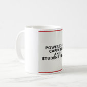 Tasse Enseignant Drôle - Alimenté par la caféine e (Devant gauche)