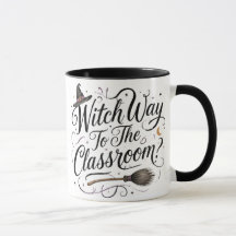 Tasse Enseignant Halloween Sorcière Chemin vers la