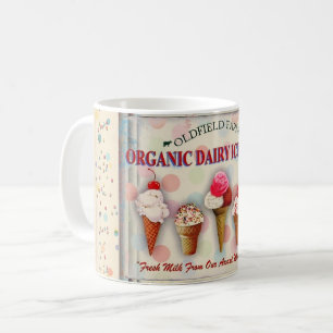 Tasse enseigne de salon de glace vintage