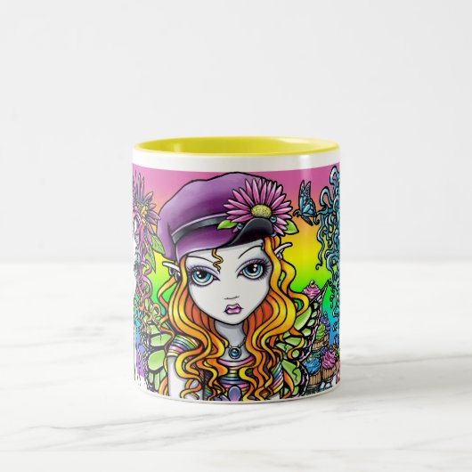 Tasse ensoleillée de fées d'arc-en-ciel de cristal (Centre)