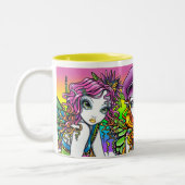 Tasse ensoleillée de fées d'arc-en-ciel de cristal (Gauche)