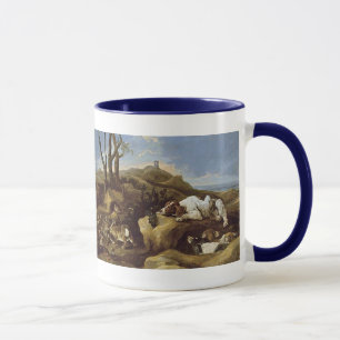 Tasse : Épagneuls égrappant des lapins dans les