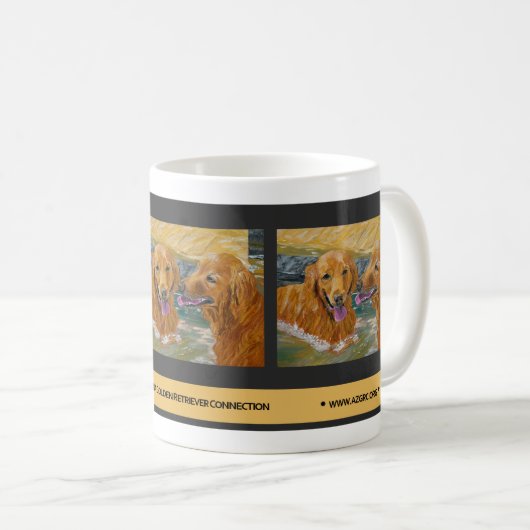 Tasse espiègle de chiens d'arrêt d'or (Devant droit)