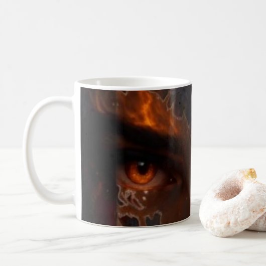 Tasse esthétique Dark Fantasy Mystic Burning Eye (Avec donut)