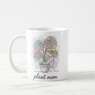 Tasse esthétique éclaboussure aquarelle Plant Mom