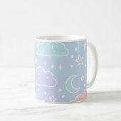 Tasse esthétique Kawaii Lune & Étoiles (Devant droit)