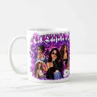 Tasse esthétique violette Y2K avec nom personnalis