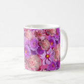 Tasse et tasses florales pourpres (Devant droit)