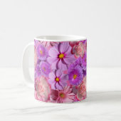 Tasse et tasses florales pourpres (Devant gauche)