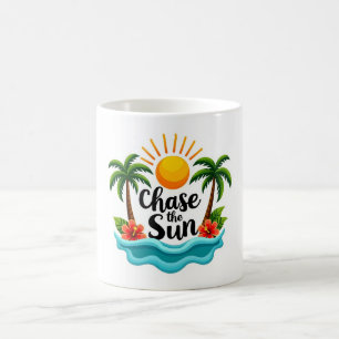 Tasse Été Dessin Animé Tropical Poursuite du Solei