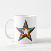 Tasse - Étoiles de couleur arc-en-ciel et initiale (Gauche)