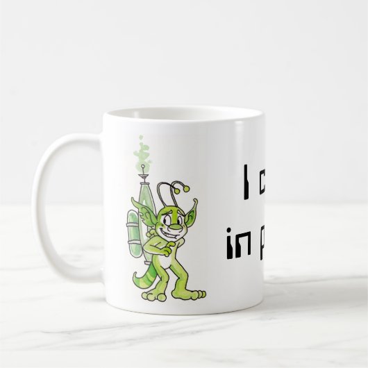 Tasse étrangère verte "paisible" (Gauche)