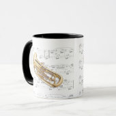 Tasse - euphonium avec la musique de feuille (Devant gauche)