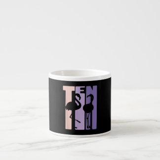 Tasse Expresso 10e anniversaire cadeau I Flamant rose I 10 ans
