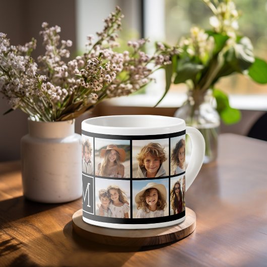 Tasse Expresso 11 Grille de Collage avec Monogramme