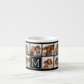 Tasse Expresso 11 Grille de Collage avec Monogramme (Devant)