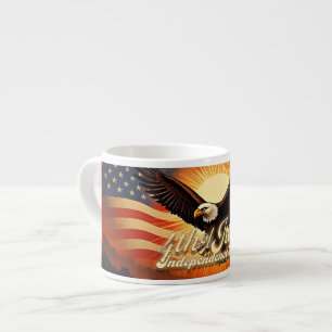 Tasse Expresso 4 juillet – Hommage majestueux à l'aigle et aux fe