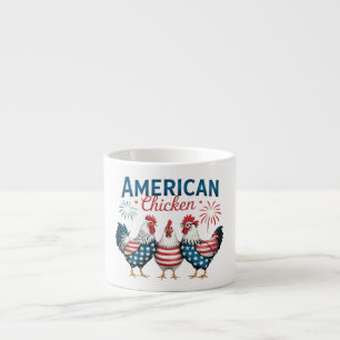 Tasse Expresso 4 juillet Patriotique American Chicken-62987