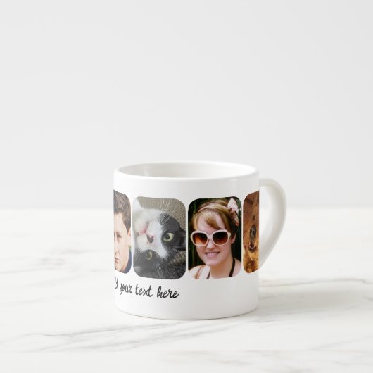 Tasse Expresso 6 photo collage add text white (Devant droit)