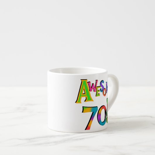 Tasse Expresso 70 superbes T-shirts et cadeaux d'anniversaire (Devant droit)